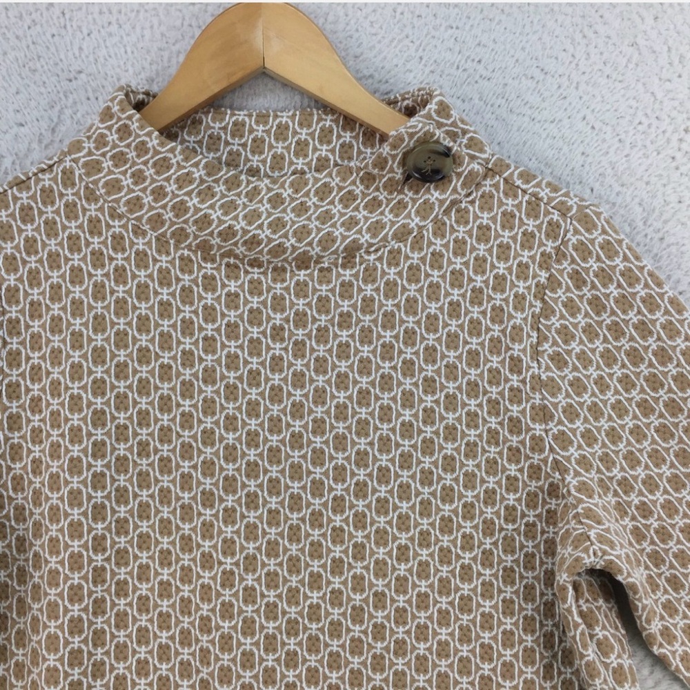 NWOT Ann Taylor XS Luxury Knit Retro Chain Link Lightweight Mockneck Sweater Top - Picture 3 of 7